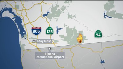 Crews battling fire across US-Mexico border near Otay Mountain