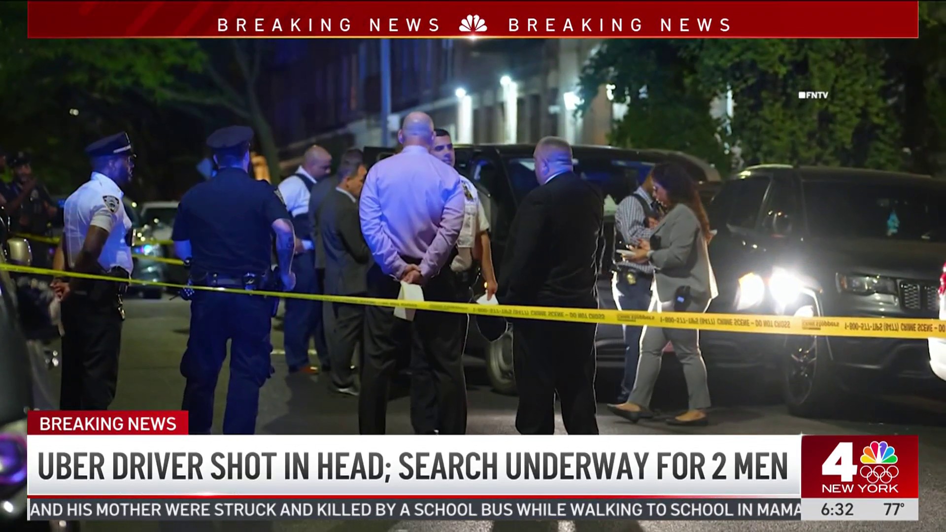 Uber driver shot in head; search underway for 2 men