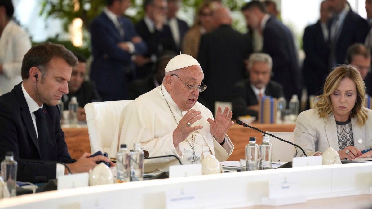 Pope Francis becomes first pontiff to address a G7 summit, raises alarm ...