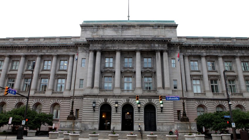 CLEVELAND – JUNE 19:  Cleveland City Hall on June 19, 2015 in Cleveland, Ohio.