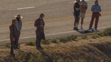 Photographer Sicco Rood captured shots of the untitled "BC Project" filming in Anza-Borrego. Leonardo DiCaprio and Sean Penn were on set for one scene that appeared to be a car chase.