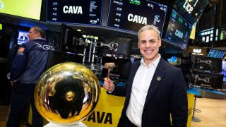 The New York Stock Exchange welcomes executives and guests of CAVA Group, Inc. (NYSE: CAVA), on June 15, 2023, in celebration of its initial public offering. To honor the occasion, Brett Schulman, Chief Executive Officer + Co-Founder, joined by Lynn Martin, NYSE President, rings The Opening Bell®.