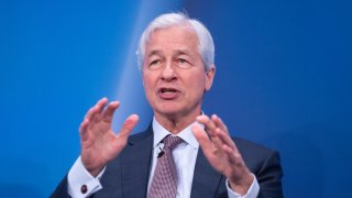 Jamie Dimon, chief executive officer of JPMorgan Chase & Co., at the UK Global Investment Summit at Hampton Court Palace in London, UK, on Monday, Nov. 27, 2023. 