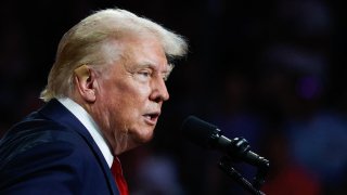 Republican presidential nominee and former U.S. President Donald Trump speaks as he campaigns in Charlotte, North Carolina, on July 24, 2024.