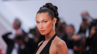 Bella Hadid attends the “L’Amour Ouf” (Beating Hearts) Red Carpet at the 77th annual Cannes Film Festival at Palais des Festivals on May 23, 2024 in Cannes, France.