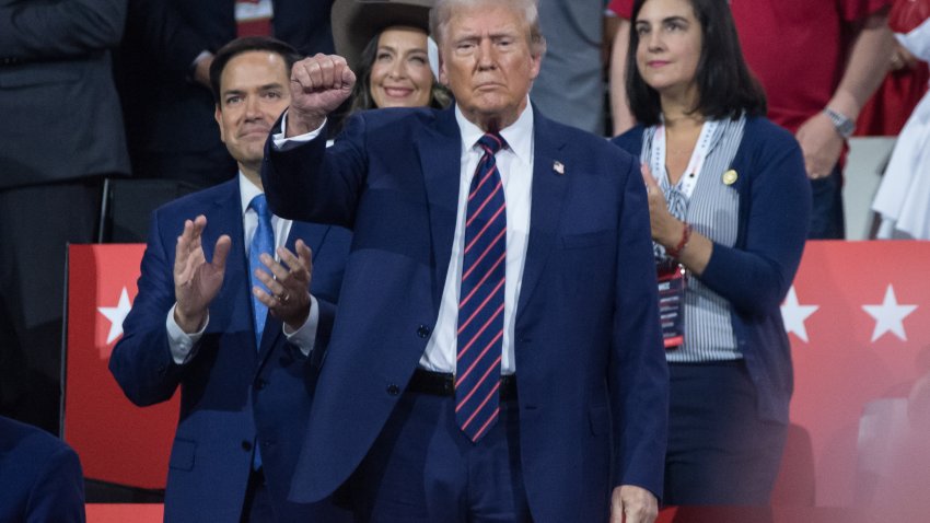 MILWAUKEE, WISCONSIN, UNITED STATES – JULY 17: Former US President Donald Trump attends the third day of Republican National Convention at the Fiserv Forum in Milwaukee, Wisconsin, United States, on July 17, 2024. Thousands of Republicans have gathered in Milwaukee, Wisconsin to show their support for former US President Donald Trump as a crucial November election draws closer. (Photo by Jacek Boczarski/Anadolu via Getty Images)