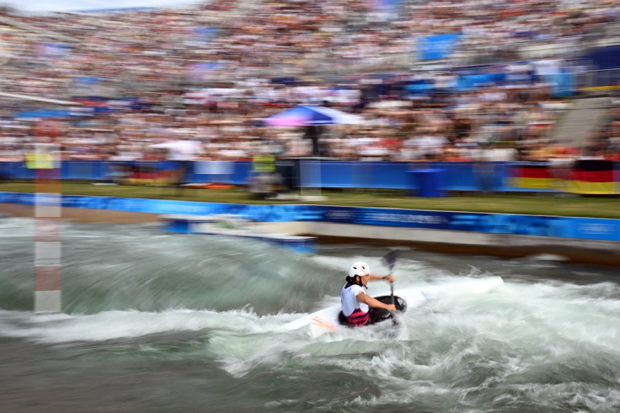 Spain's Maialen Chourraut competes in the women's kayak single final