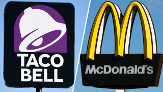 Taco Bell and McDonald's signs