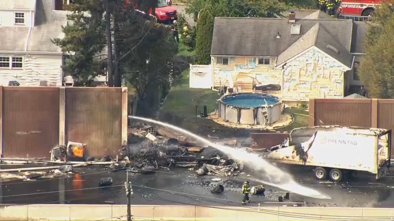 Video shows truck explode after crash on Route 3 in Clifton – NBC New York
