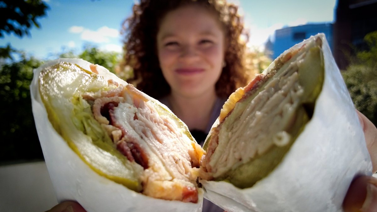 Pickle bun sandwich goes viral from Seven Brothers Gourment on Oceanside, Long Island NBC New York