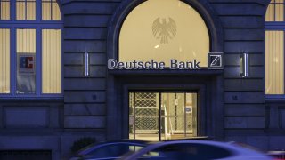 A Deutsche Bank branch in the financial district of Frankfurt, Germany, on May 6, 2022.