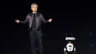 Nvidia CEO Jensen Huang delivers a keynote address during the Nvidia GTC Artificial Intelligence Conference at SAP Center on March 18, 2024 in San Jose, California.