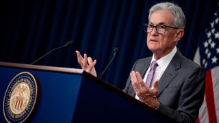 Federal Reserve Chairman Jerome Powell speaks at a news conference following a Federal Open Market Committee meeting at the William McChesney Martin Jr. Federal Reserve Board Building on July 31, 2024 in Washington, DC. 