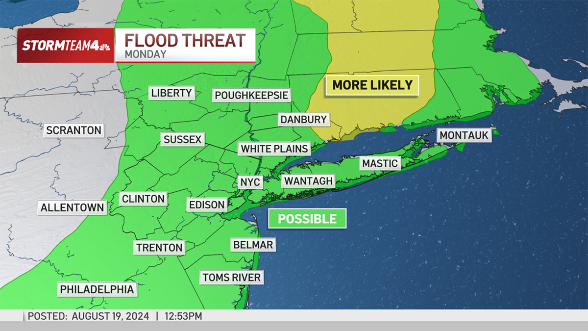 Flood threat on Monday