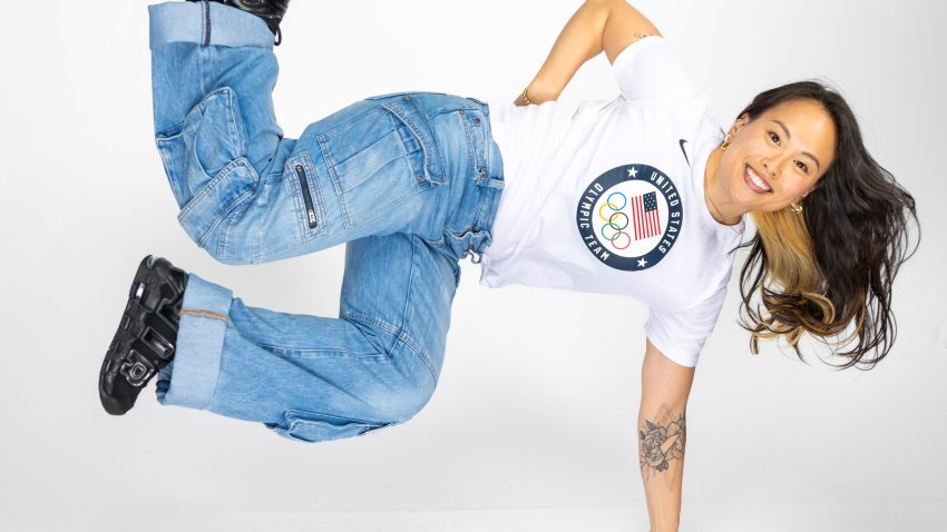 Breaking athlete Sunny Choi poses for a portrait during the 2024 Team USA Media Summit at Marriott Marquis Hotel on April 16, 2024 in New York City.