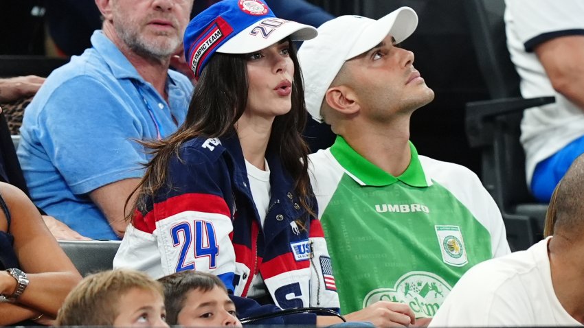 Kendall Jenner watching the Women’s All-Around Final at the Bercy Arena on the sixth day of the 2024 Paris Olympic Games in France, Thursday August 1, 2024. (Photo by Mike Egerton/PA Images via Getty Images)