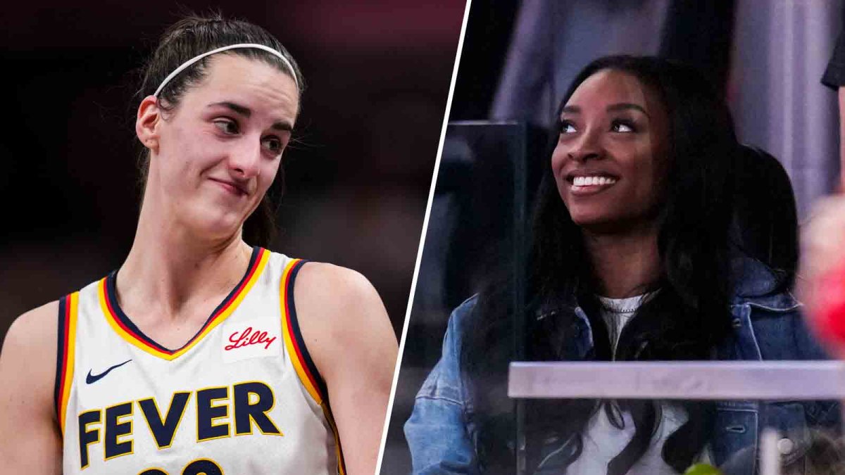 Watch: Caitlin Clark and Indiana Fever ‘ecstatic’ meeting Simone Biles and Gabby Thomas