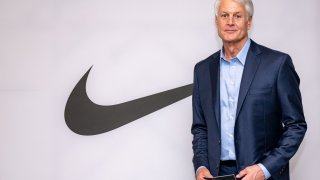 Nike CEO John Donahoe poses for a photograph during a visit to Nike European Logistics Campus in Laakdal, June 7, 2023.