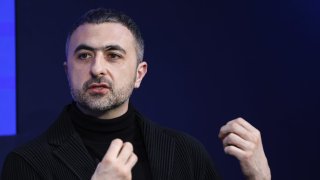 Mustafa Suleyman, co-founder and chief executive officer of Inflection AI UK Ltd., speaks at the World Economic Forum in Davos, Switzerland, on Jan. 18, 2024.