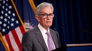 Federal Reserve Chairman Jerome Powell takes a question from a reporter during a news conference following a Federal Open Market Committee meeting at the William McChesney Martin Jr. Federal Reserve Board Building on July 31, 2024 in Washington, DC. 