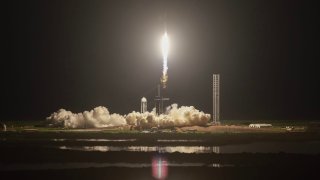 SpaceX’s Polaris Dawn Falcon 9 rocket blasts off from Launch Complex 39A of NASA’s Kennedy Space Center on September 10, 2024 in Cape Canaveral, Florida.