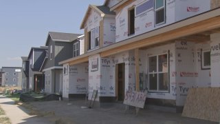 A row a duplexes in Missoula, Montana, where new laws making it easier for duplexes to be built on Sept. 4, 2024.