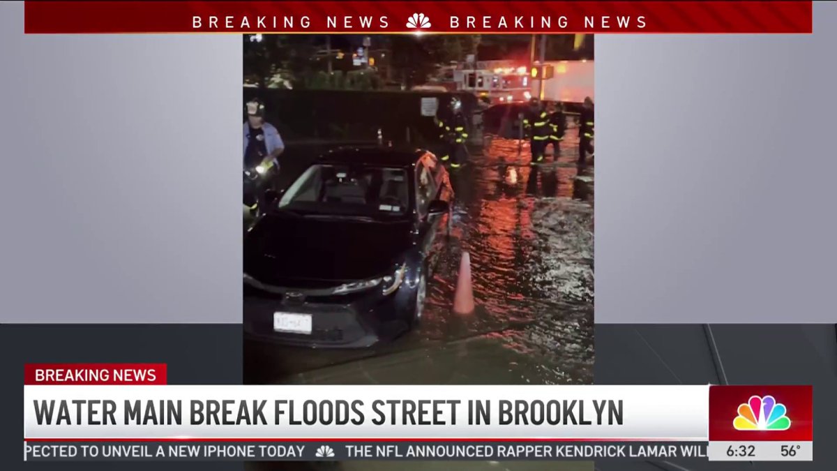 Water main break floods street in Brooklyn – NBC New York
