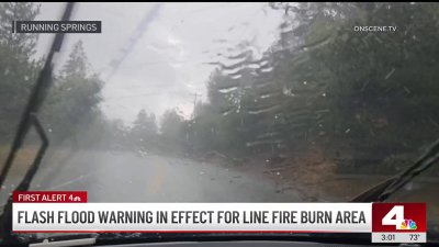 Rain, hail bring flash flood concerns for Line Fire burn scars