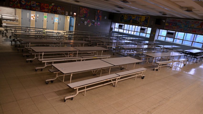 File: Empty school cafeteria (Photo by Michael Loccisano/Getty Images)