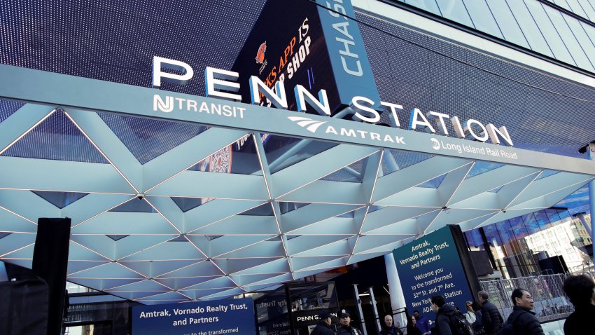 Exterior view of the renovated Amtrak 7th Avenue and 32nd Street Penn Station ADA Entrance in New York on November 19, 2023.