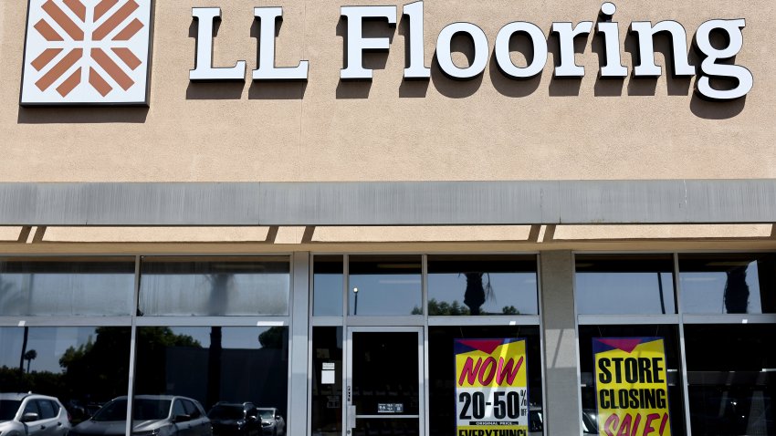 TORRANCE, CALIFORNIA – AUGUST 12: The LL Flooring logo is displayed at one of the LL Flooring retail locations which will close on August 12, 2024 in Torrance, California. The specialty flooring company, formerly called Lumber Liquidators, filed for Chapter 11 bankruptcy yesterday and is closing 94 locations across the U.S. (Photo by Mario Tama/Getty Images)