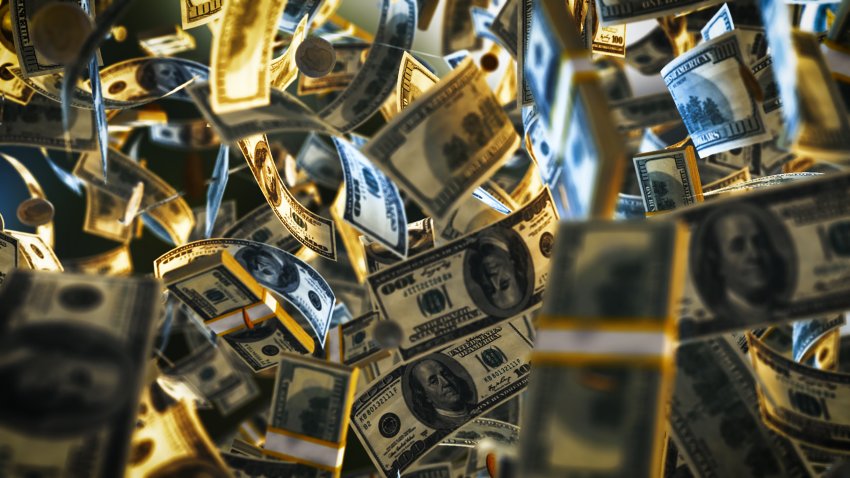 Money falling down
