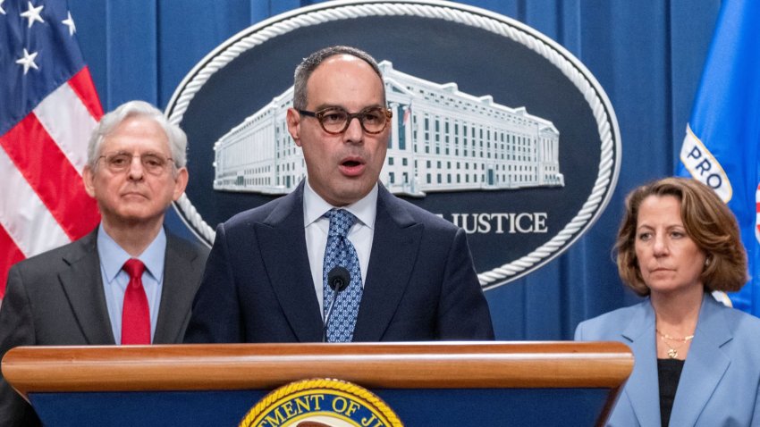 U.S. Assistant Attorney General Jonathan Kanter speaks about the antitrust lawsuit against Live Nation Entertainment during a press conference as Attorney General Merrick Garland and Deputy Attorney General Lisa O. Monaco look on during a press conference at the Department of Justice in Washington, U.S., May 23, 2024. REUTERS/Ken Cedeno