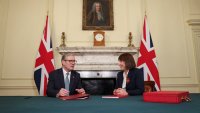 Britain’s Prime Minister Keir Starmer meets with Britain’s Chancellor of the Exchequer Rachel Reeves, two days before the announcement on the first budget of the new Labour government, at Downing Street, in London, on October 28, 2024.