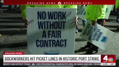 Dockworkers hit picket lines in historic port strike