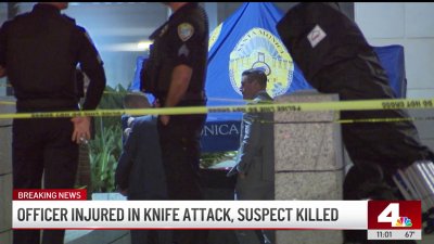 Officer injured in knife attack, suspect killed in Santa Monica