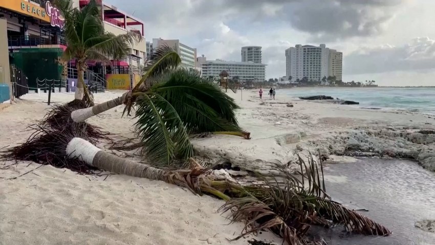 Hurricane damage in Quintana Roo, Mexico.