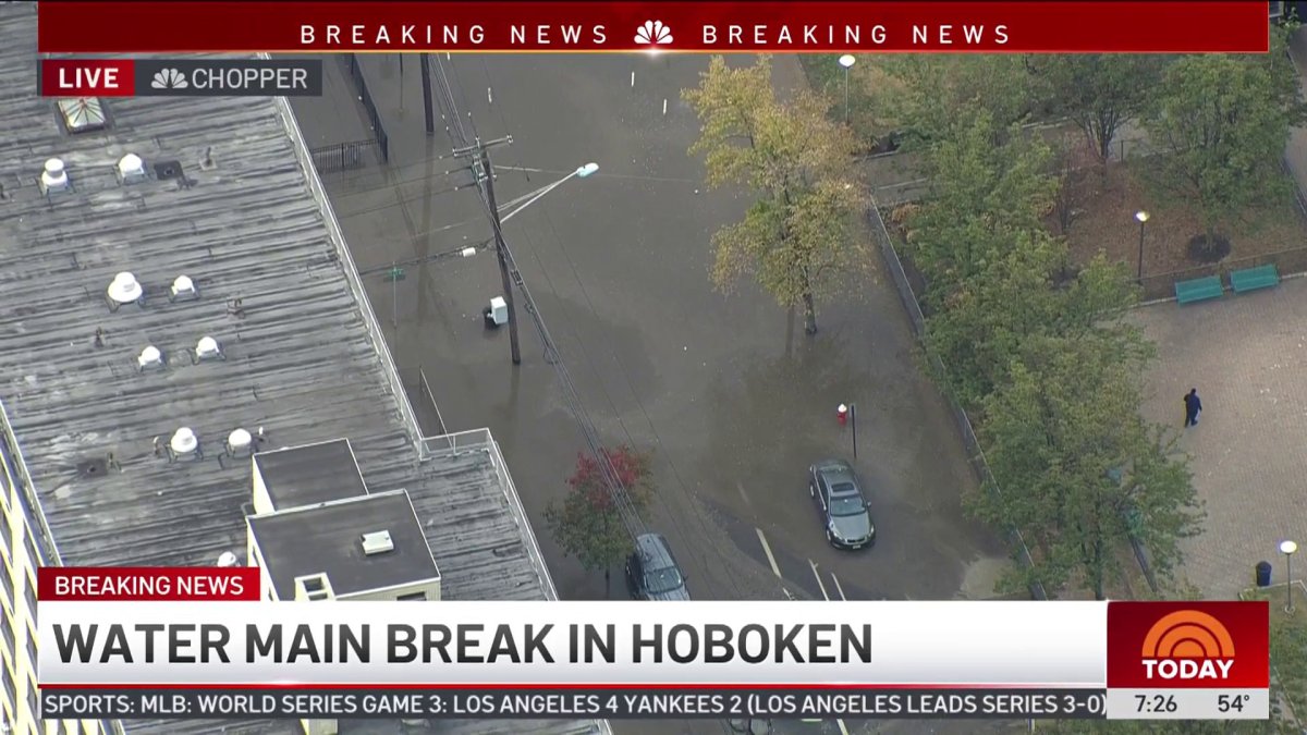 Hoboken water main break floods streets – NBC New York
