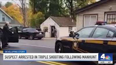 Suspect arrested in triple shooting following manhunt