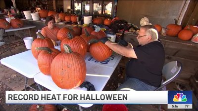 Record heat for Halloween doesn't stop trick-or-treaters