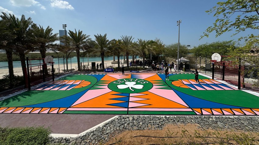 Celtics-themed court in Abu Dhabi