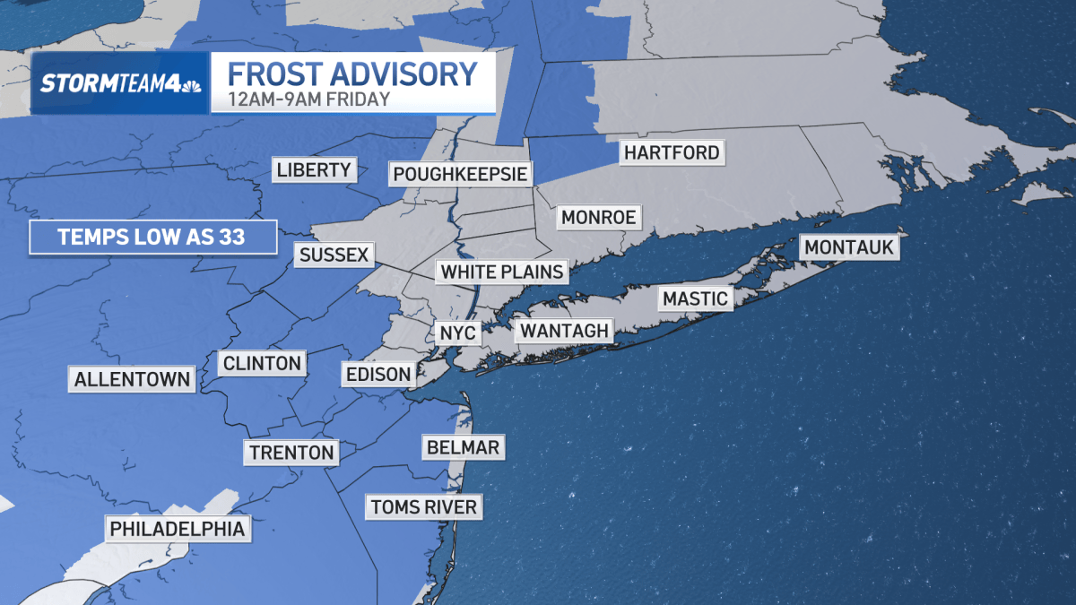 New York weather: Frost advisory, chilly temperatures Friday morning ...