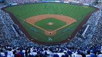 LOS ANGELES, CALIFORNIA – OCTOBER 25: A general view of the stadium as fans look on during Game One of the 2024 World Series between the Los Angeles Dodgers and the New York Yankees at Dodger Stadium on October 25, 2024 in Los Angeles, California.