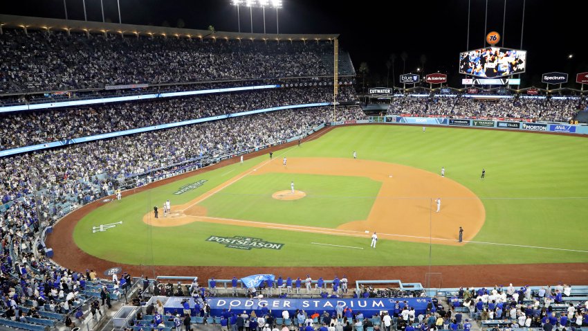 Oct 20, 2024; Los Angeles, California, USA; An overall view during game six of the NLCS for the 2024 MLB playoffs between the Los Angeles Dodgers and the New York Mets at Dodger Stadium. Mandatory Credit: Kiyoshi Mio-Imagn Images