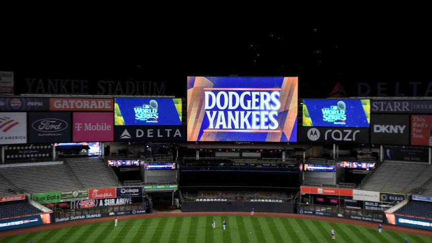 Oct 27, 2024; New York, NY, USA; General stadium view during Los Angeles Dodgers team workouts prior to game three of the World Series against the New York Yankees at Yankees Stadium. Mandatory Credit: John Jones-Imagn Images