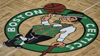 Boston Celtics logo seen during the National Basketball Association (NBA) finals game between the Boston Celtics and Dallas Mavericks at the TD Garden in Boston, Massachusetts, United States on June 17, 2024. 