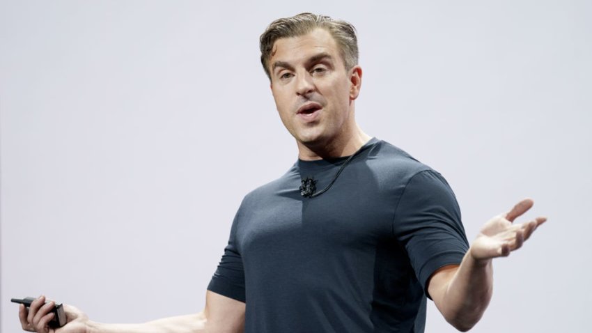 Brian Chesky, co-founder and chief executive officer of Airbnb Inc., during a news conference in Los Angeles, California, US, on Wednesday, May 1, 2024.