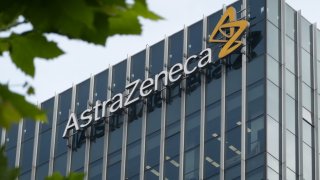 The office building of biopharmaceutical company AstraZeneca is being seen in Shanghai, China, on May 23, 2024. 