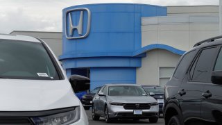 A Honda Accord car is displayed on the sales lot at Honda Marin on October 16, 2024 in San Rafael, California. 