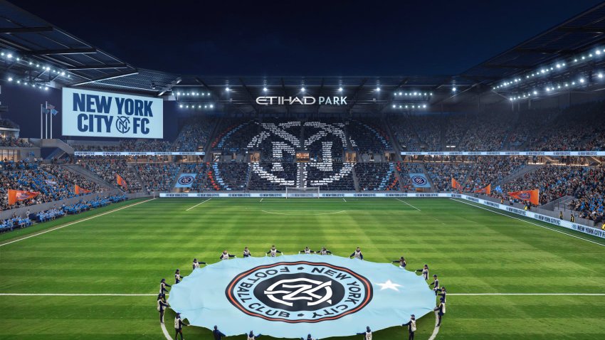 New York City FC renderings for Etihad Park stadium in Queens, NY.